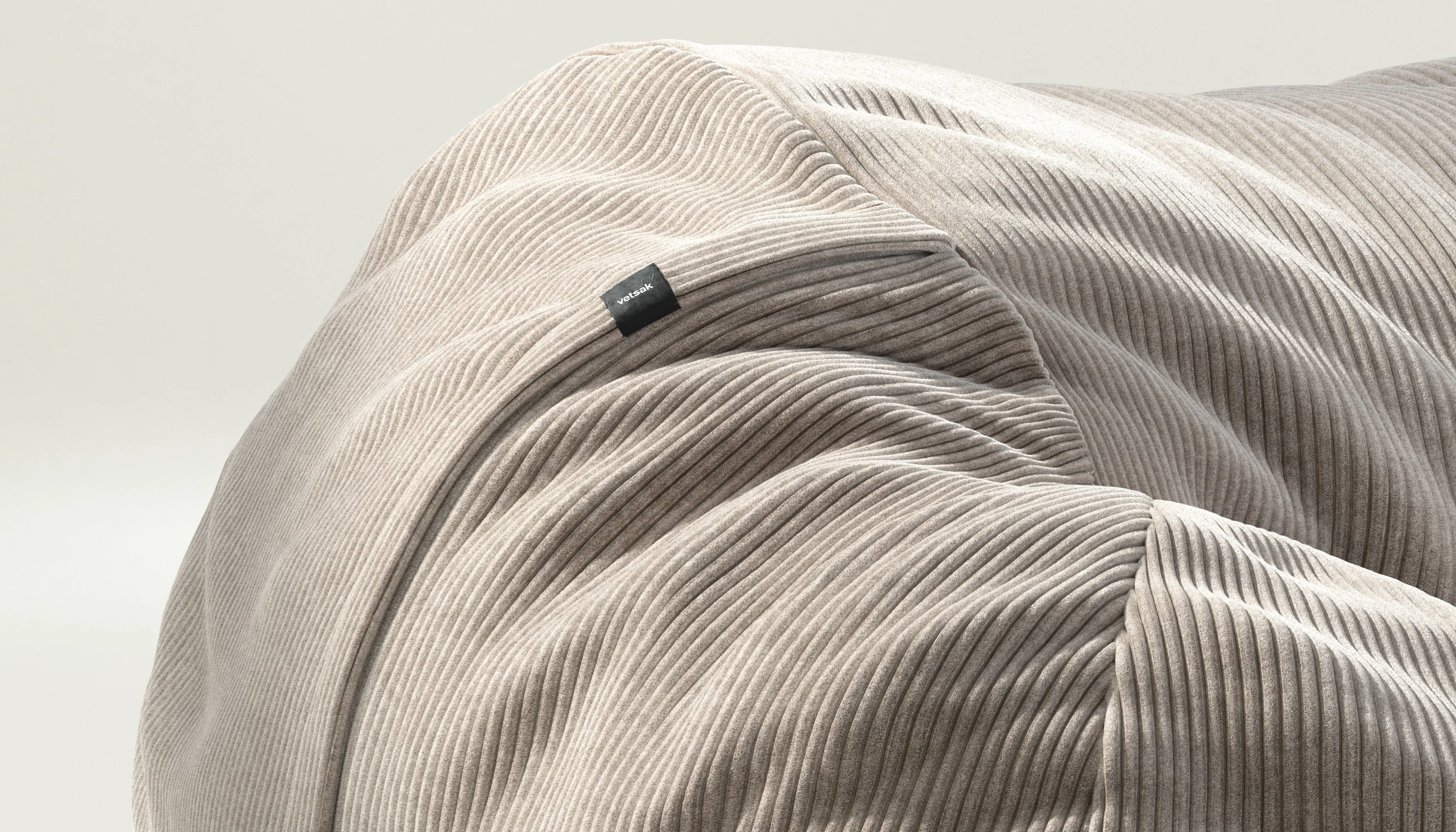 vetsak | Sitzsack Large - Cord Velour - Platinum - Image 3