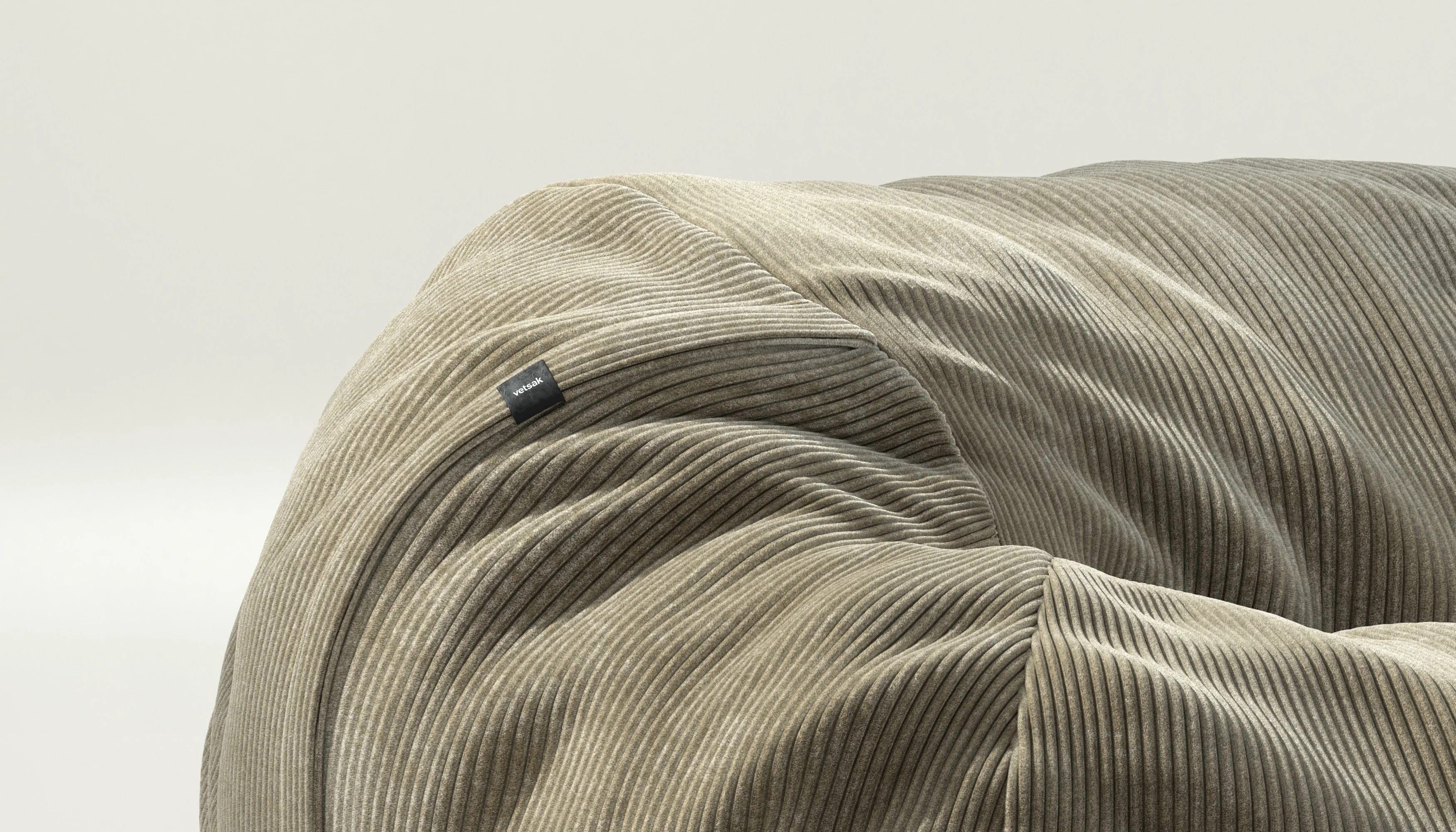 vetsak | Sitzsack Medium - Cord Velour - Khaki - Image 3