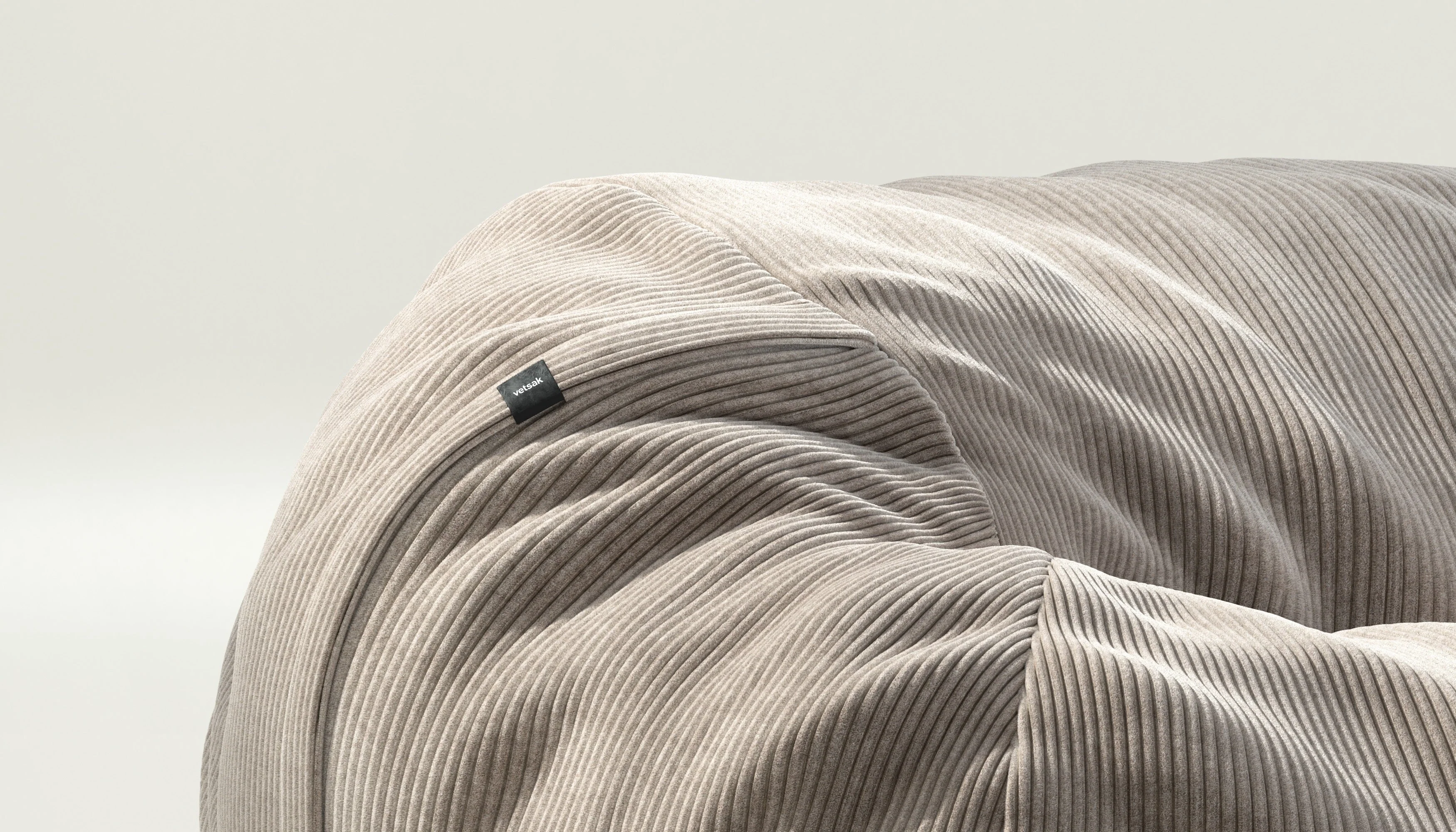 vetsak | Sitzsack Medium - Cord Velour - Platinum - Image 3