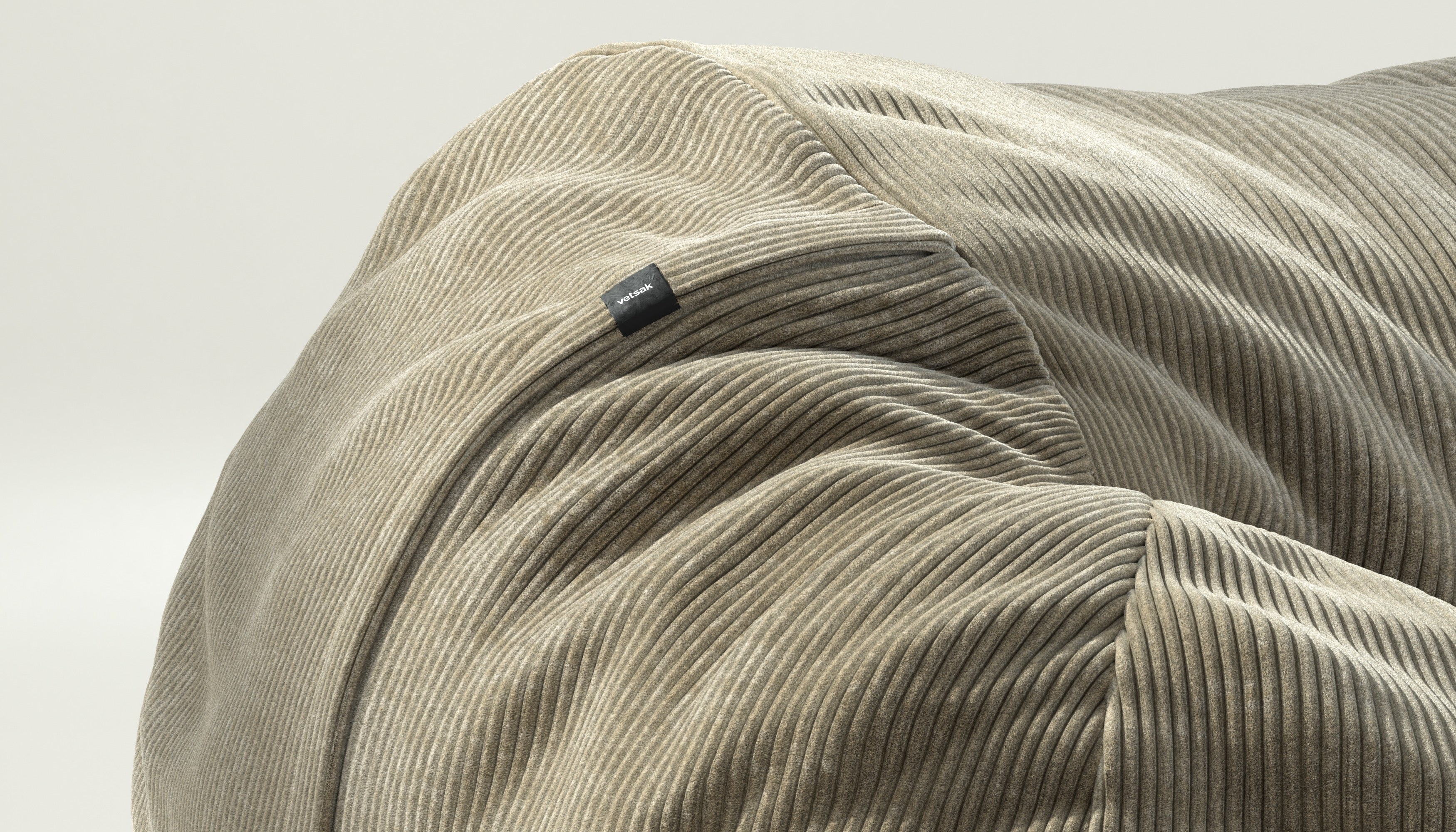 vetsak | Cover Sitzsack Large - Cord Velour - Khaki - Image 3