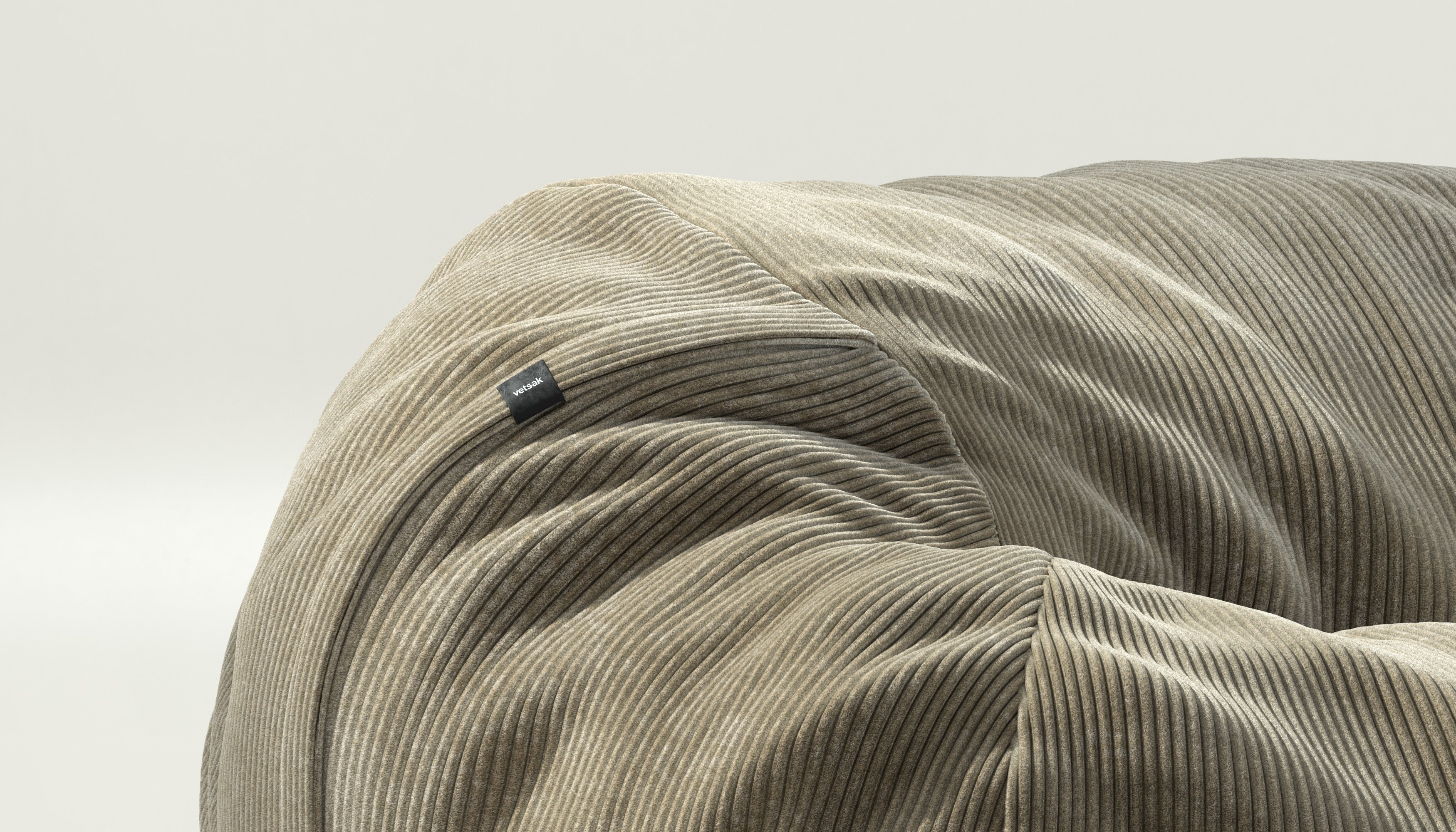 vetsak | Cover Sitzsack Medium - Cord Velour - Khaki - Image 3