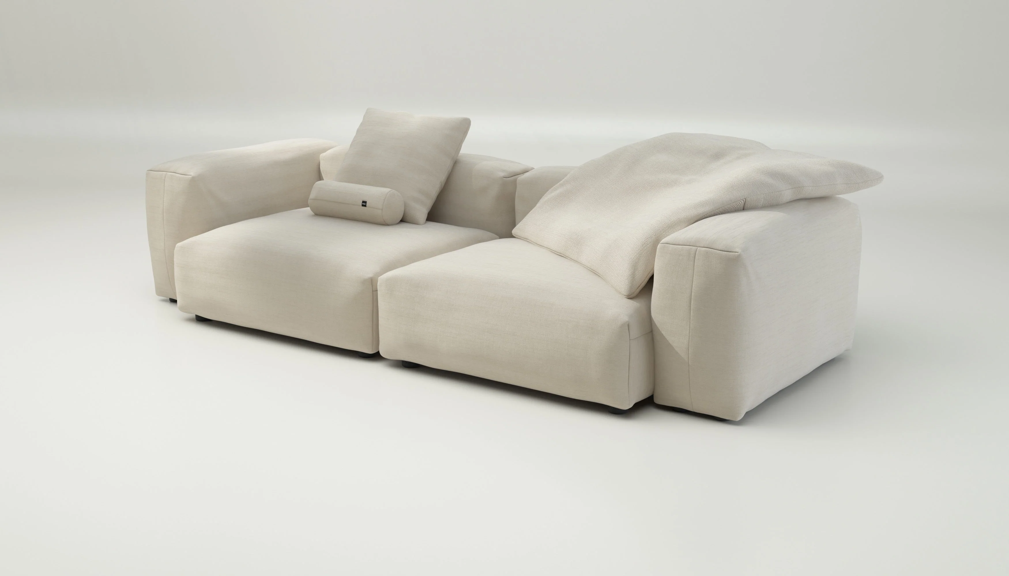 vetsak | Sofa Set 02 Large - Pique - Beige | Modular Sofa | 3.5 Seater | Big Sofa - Image 3