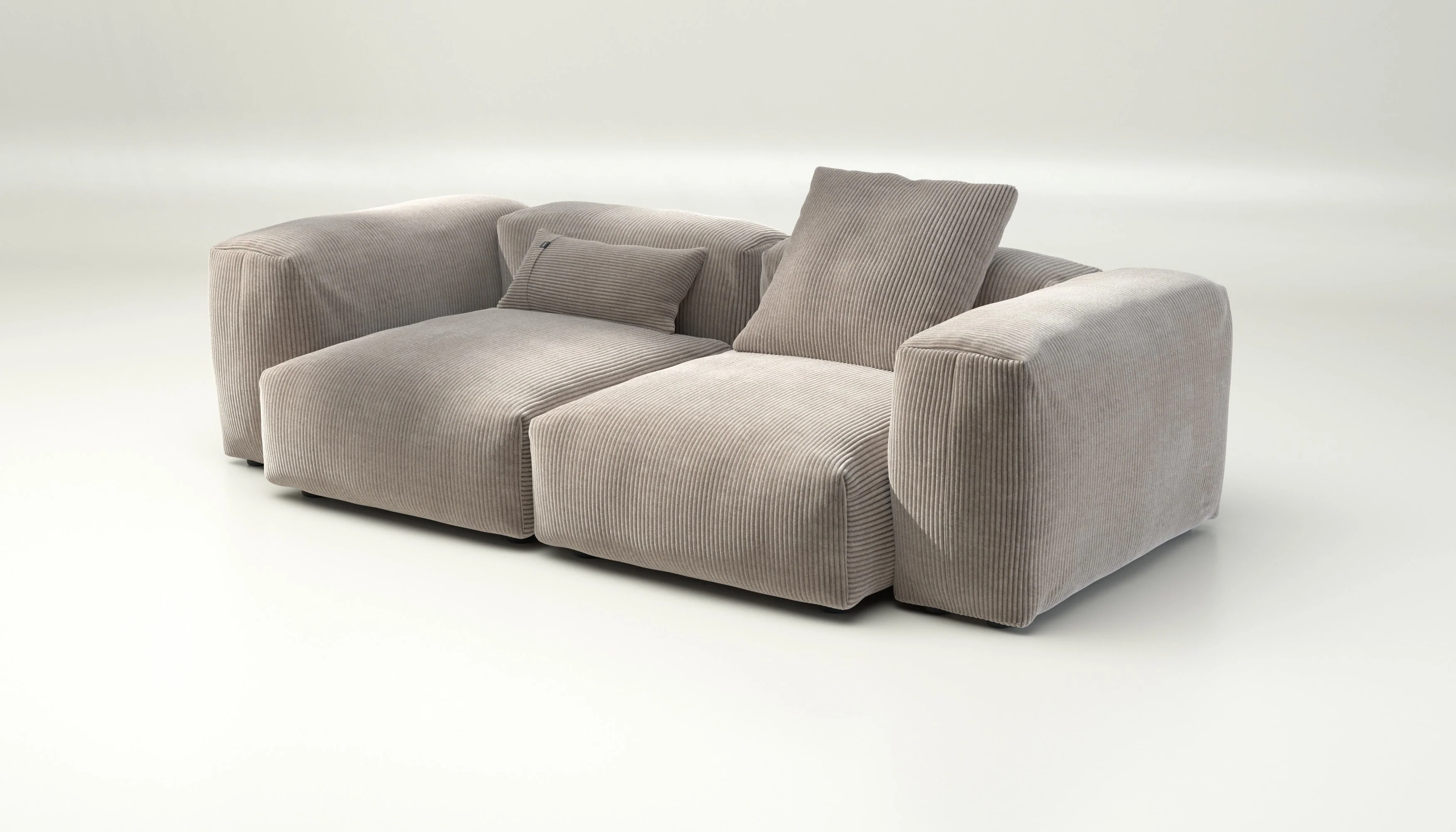 vetsak | Sofa Set 02 Medium - Cord Velour - Platinum | Modulares Sofa | 2.5 Sitzer | Big Sofa - Image 3