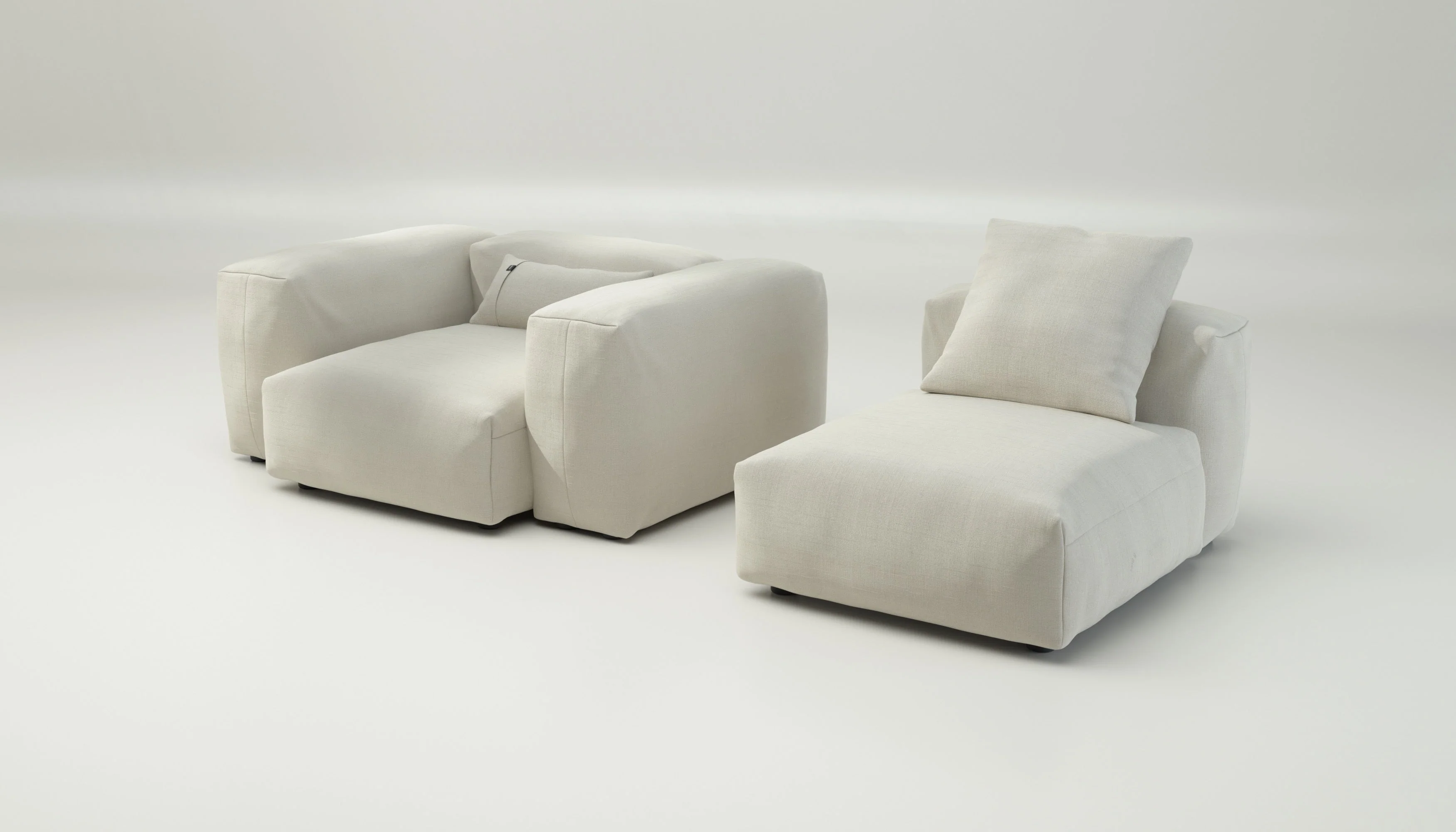 vetsak | Sofa Set 02 Medium - Pique - Creme | Modulares Sofa | 2.5 Sitzer | Big Sofa - Image 4