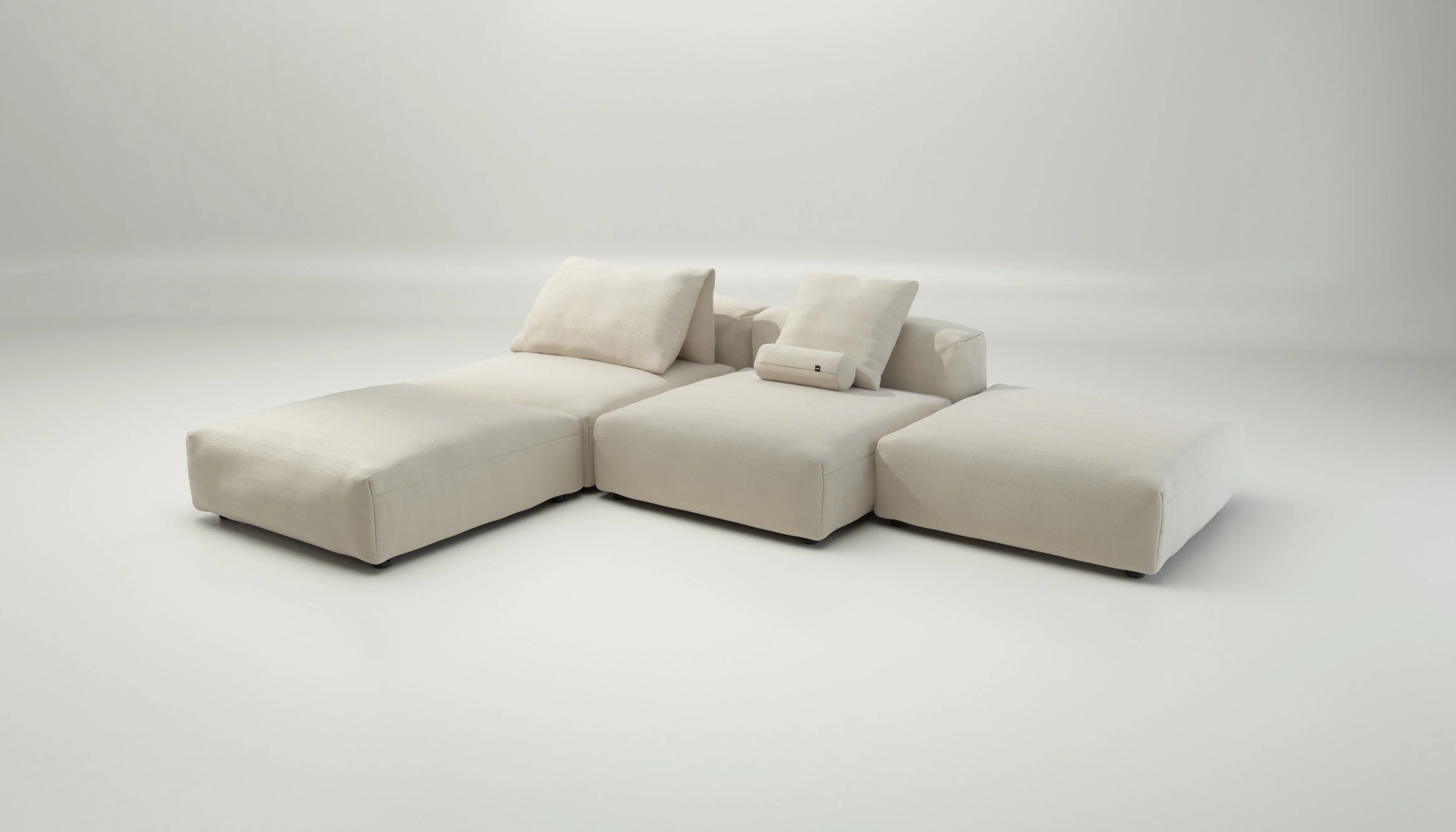 vetsak | Sofa Set 08 - Daybed - Pique - Beige | Modular Sofa | 6 Seater | Outdoor Island | Double lounger - Image 4