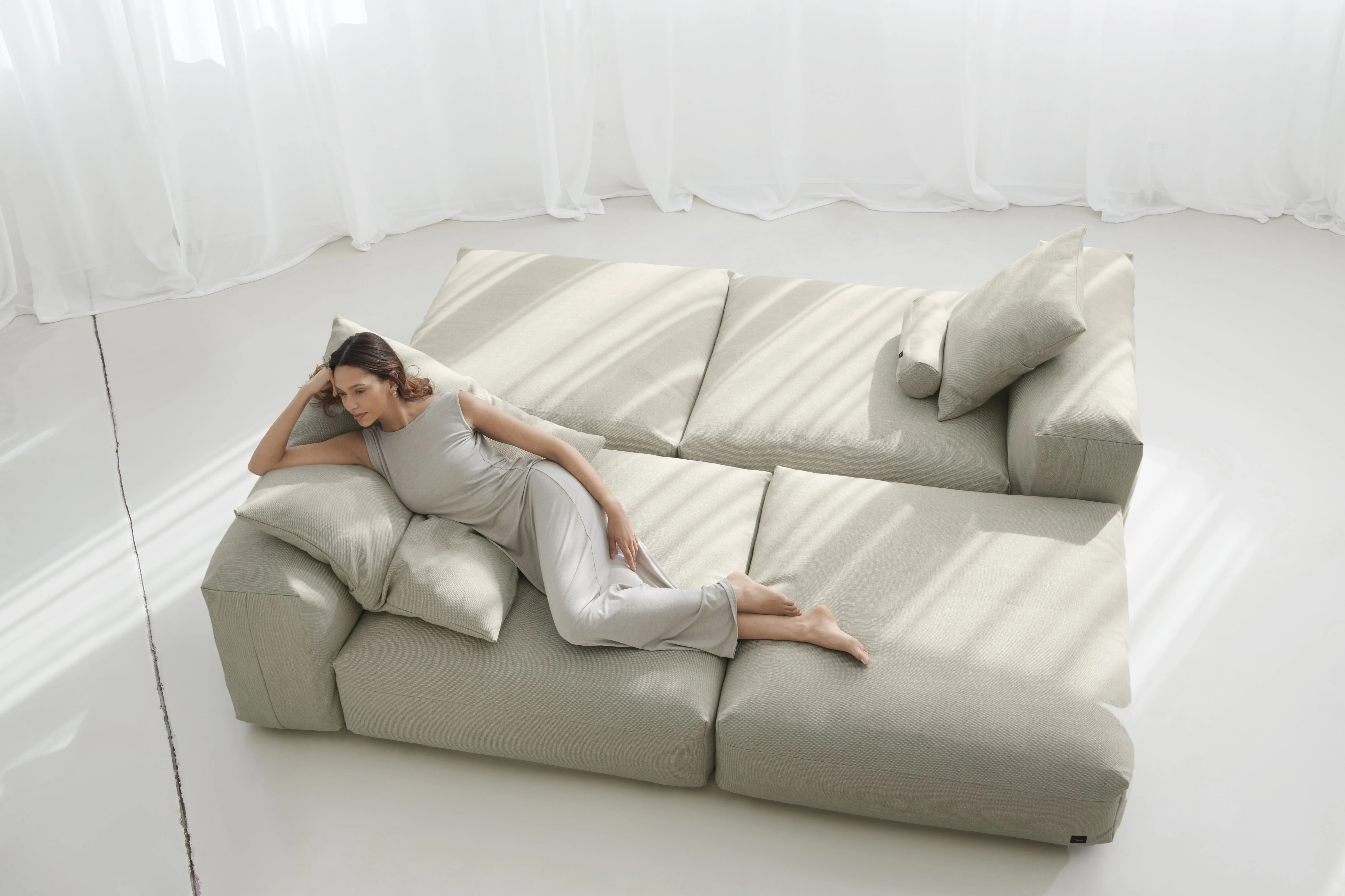 vetsak | Sofa Set 08 - Daybed - Pique - Beige | Modular Sofa | 6 Seater | Outdoor Island | Double lounger - Image 6